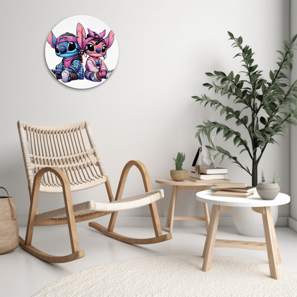 Wooden Lilo & stitch 2 clock